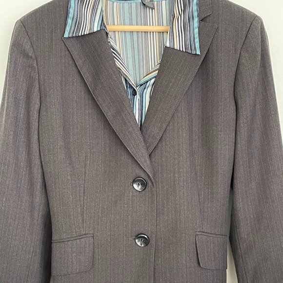 Classic Suit Jacket 2 Button Front Kasper Charcoal Gray Si… - Picture 2 of 5